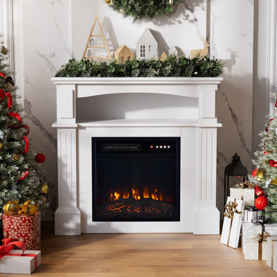 Belfry Heating 80.5cm W White Electric Fireplace with 5120 BTU