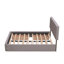 Lit plateforme tapissier avec 2 tiroirs et 1 lit gigogne simple TG, tissu de lin, grand-656557239