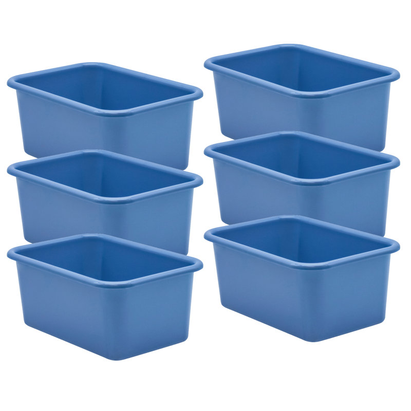 Ensemble de bacs en plastique, Bleu ardoise, H 7,75 po x l 11,38 po x P 5 po