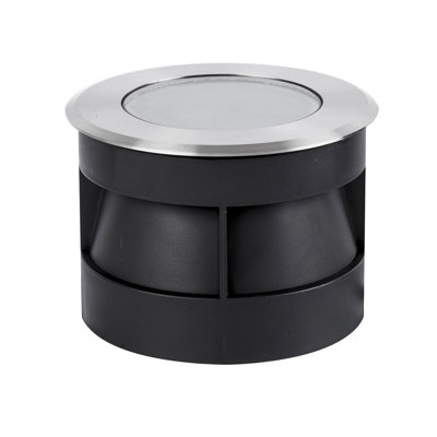 Zebadiah Schwarz/Silber Low Voltage Integrated LED Metal Deck Light