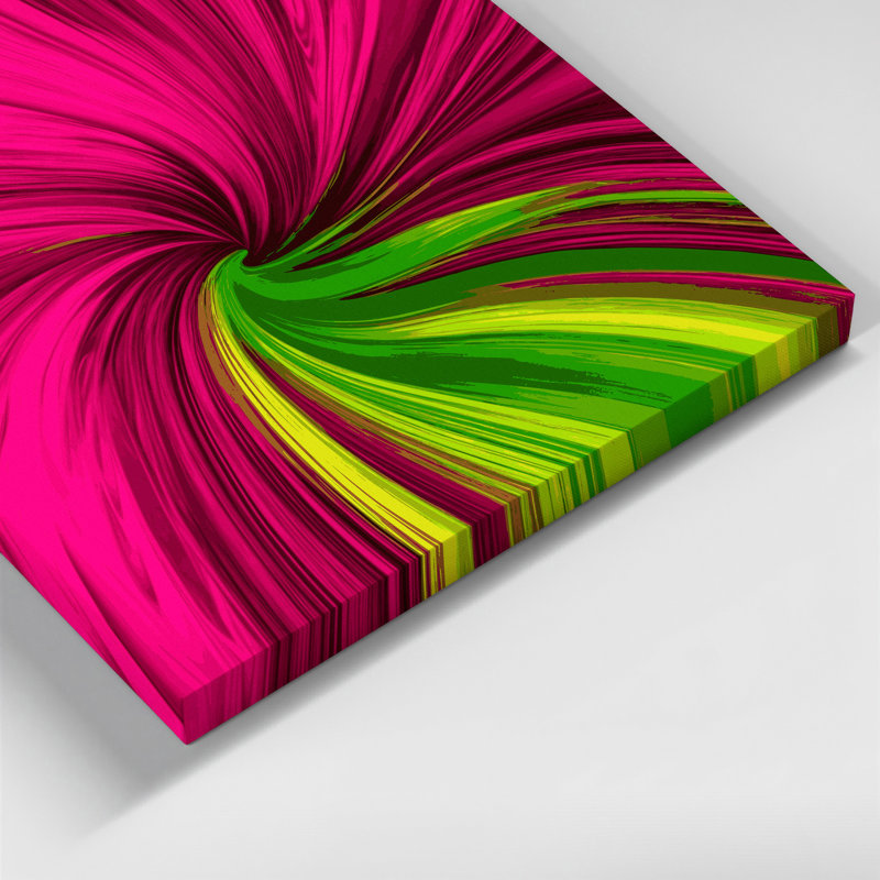 «Gradient Abstract 83», art mural sur toile rouge, H 12 po x l 18 po