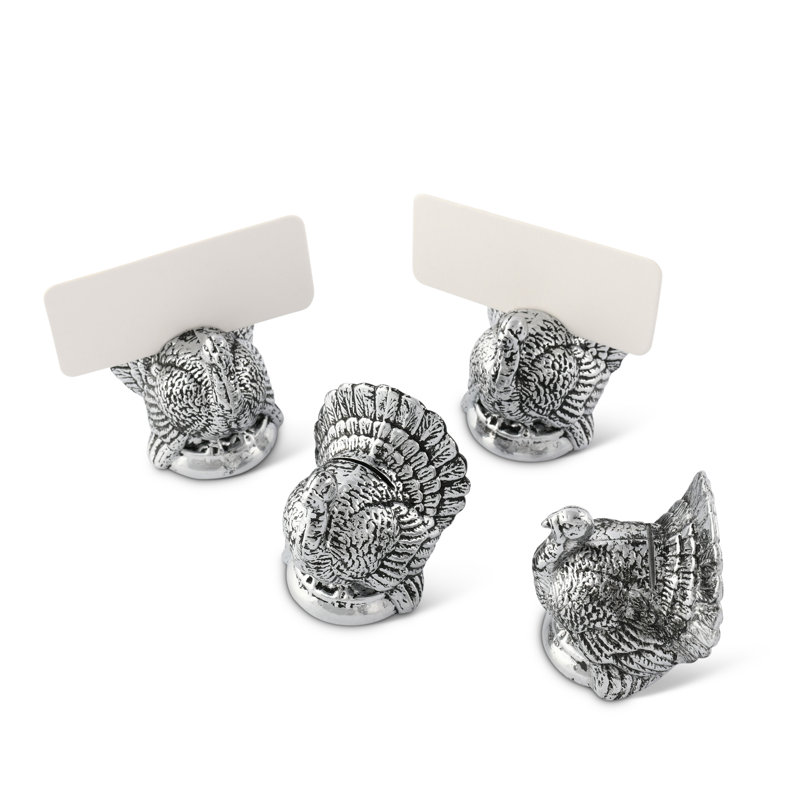 Game Birds Turkey Metal Place Card Holder