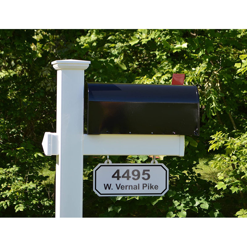 Personalized Post Mounted Mailbox with Address Plate, Yes