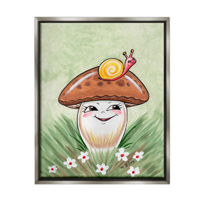 "Cadre souriant champignon et escargot flottant" par Michelle Gilsey sur