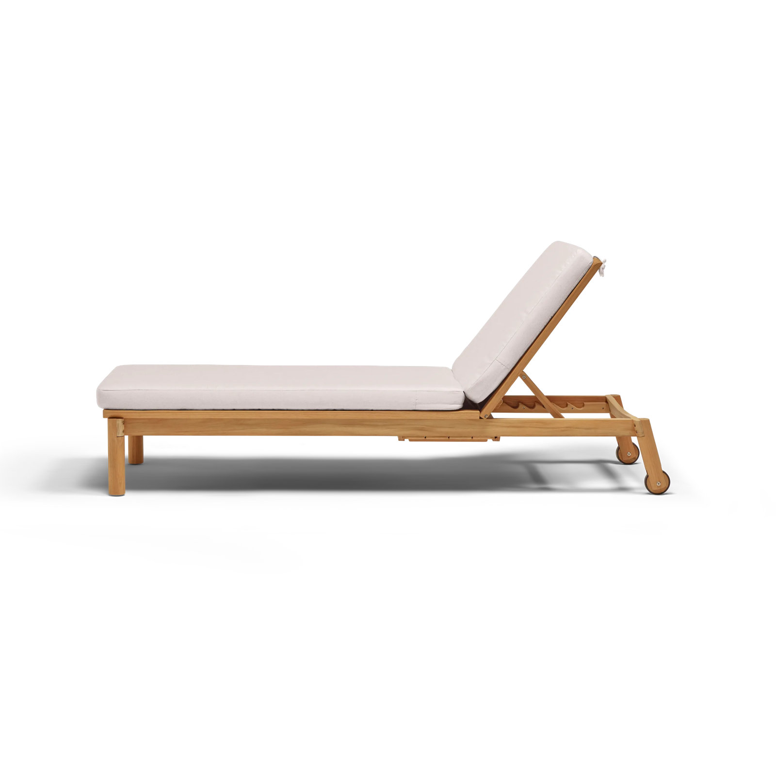 Haven 27.5'' Outdoor Teak Chaise Lounge, Sunbrella Ashe