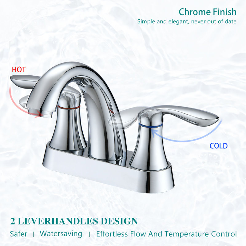 Centerset Bathroom Faucet with Drain Assembly, Chrome