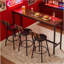 Ensemble de table de bar et chaises, ensemble de table de salle à manger 4 pièces avec 3 tabourets de bar rembourrés