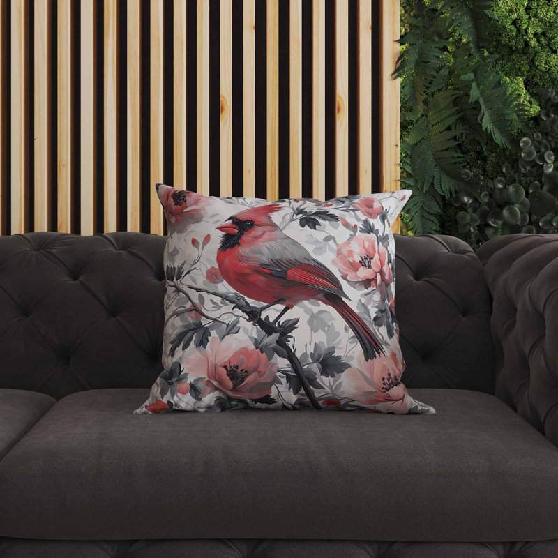 Cardinal Bloom intérieur / extérieur 18 x 18, Rose / Gris, Carré 18 po