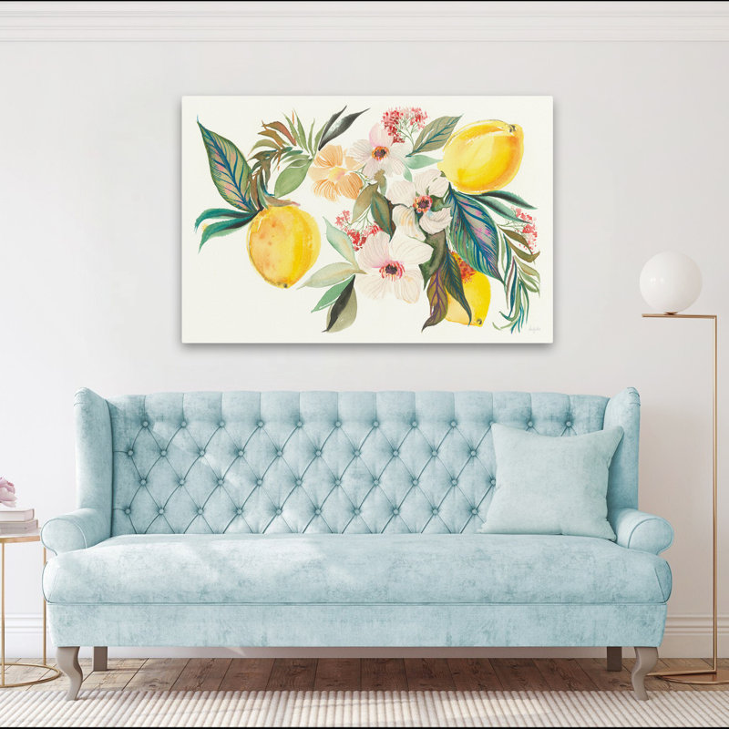 Agrumes d'été I - Bouquets botaniques, art corail, H 40 po x l 60 po
