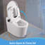 Toilette moderne moderne en céramique blanche pour salle de bain avec couvercle à ouverture / fermeture automatique, modes de lavage multiples, capteur à pied, affichage à DEL et profondeur de 27,81 po de largeur, 15,96 de largeur, 17,84 de hauteur, 86,2 lb