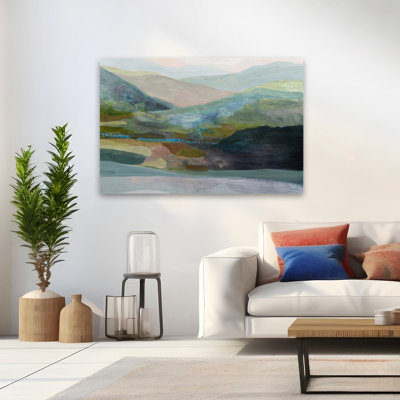 Misty Morning - Paysages, ensembles de montagnes, art bleu