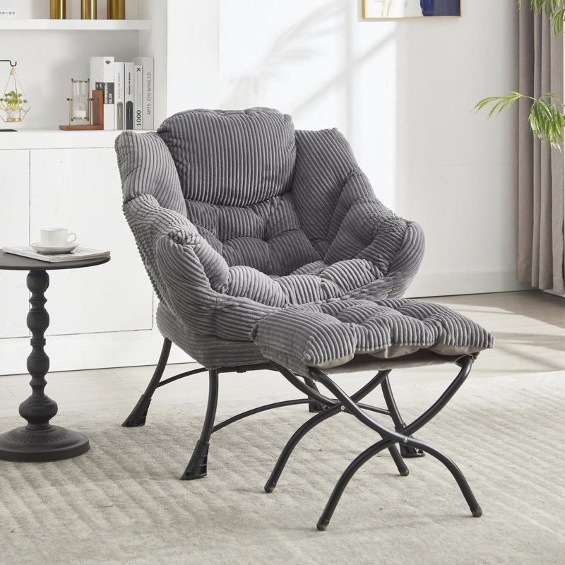 Fauteuil Lazy, Coton gris