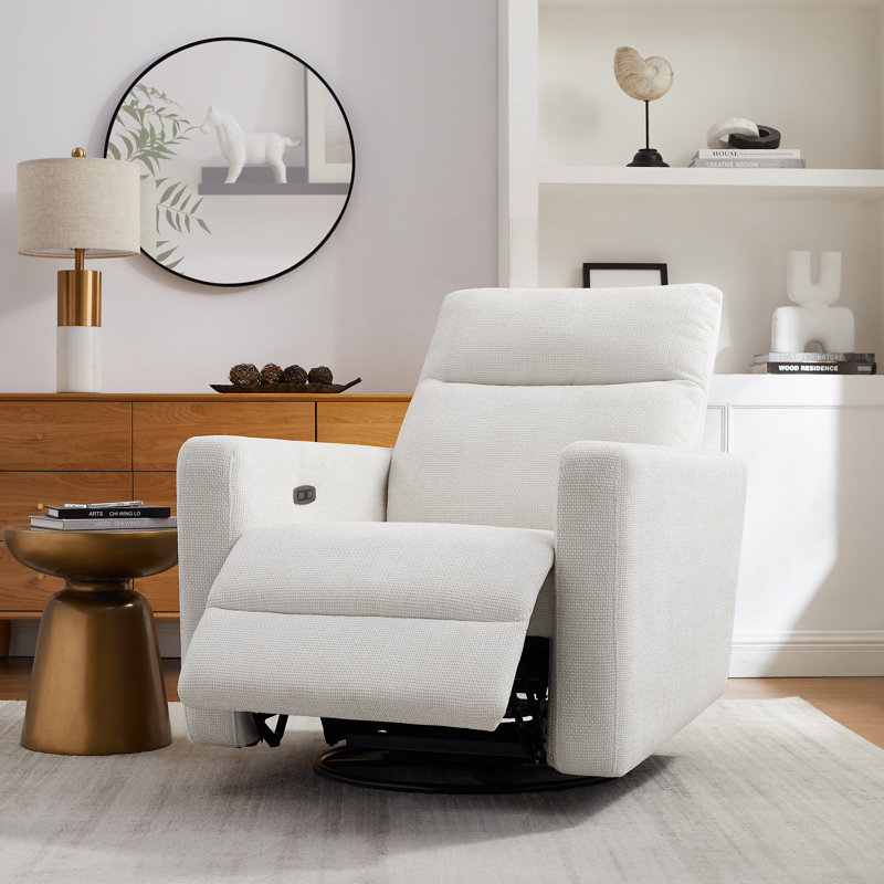 Fauteuil inclinable électrique pivotant 33,5 de large Olmas, Crème