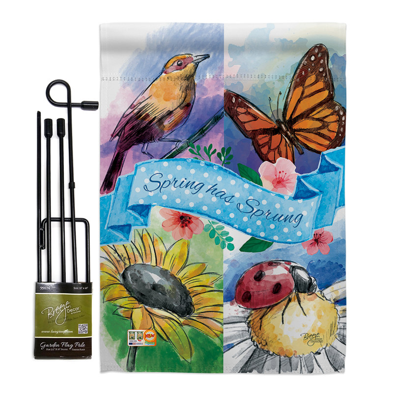 Spring Has Sprung Floral Impressions Double-Sided Garden Flag Set