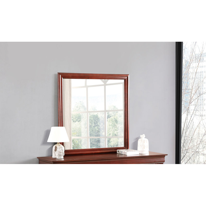 Rectangular Mirror, 38" x 38", Cherry