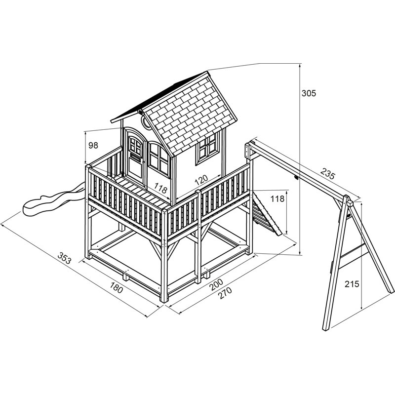 Liam AXI Hemlock Swing Set with 2 Swing(s) , 1 Slide(s)