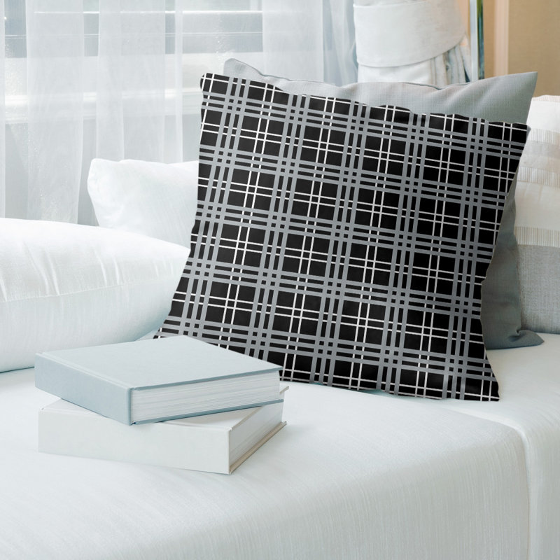 Coussin Los Angeles, 14 po x 14 po, Housse de coussin seulement - sans coussin, Oakland noir 