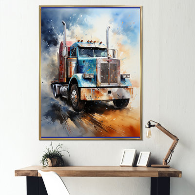 «Semi Truck The Workhorse», reproduction d'art sur toile encadrée