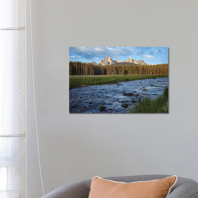 Sawtooth Range And Stanley Lake Creek, Idaho by Tim Fitzharris - Wrapped Canvas Print