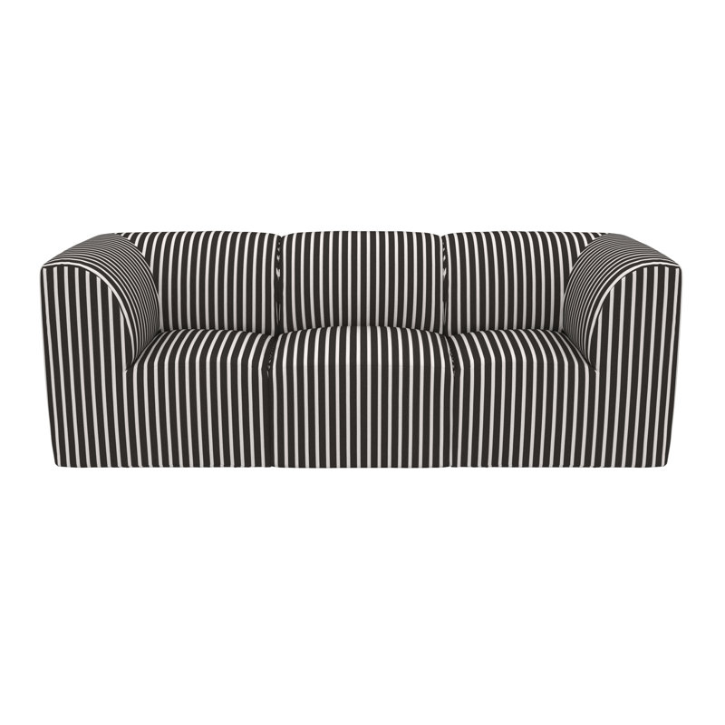 Canapé d'extérieur en Sunbrella® 96 po Eliana, Shore classique rayé noir Sunbrella®