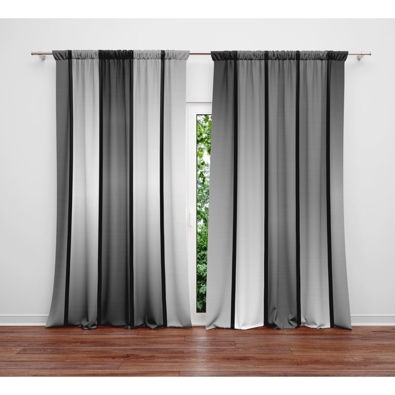 Semi Sheer Curtain Panel Pair, 20" W x 52" L