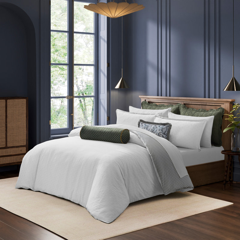 Pollsy Duvet Cover Set, King  Duvet Cover + 2 Shams, White