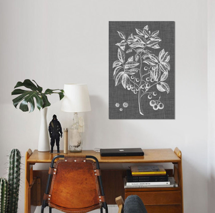 «Graphic Foliage VI», reproduction d'impression sur toile tendue, H 60 po x l 40po x P 1,5 po, Toile tendue, Pas de tapis