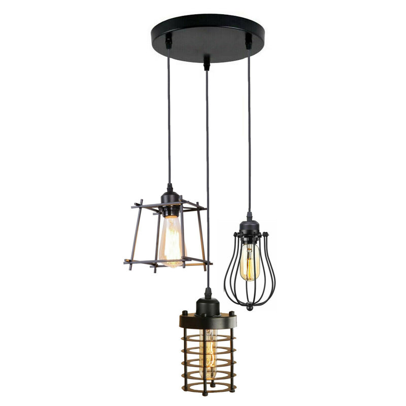Anjolie 3 - Light Black Cluster Pendant