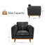 Chaise d'appoint en cuir Verona, chaise de bureau en cuir de 41,9 pouces pour le salon, chaise de bureau en cuir, décoration en bois massif-982440741