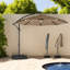 Parasols de patio extensibles et durables, polyester brun clair, conception extérieure moderne