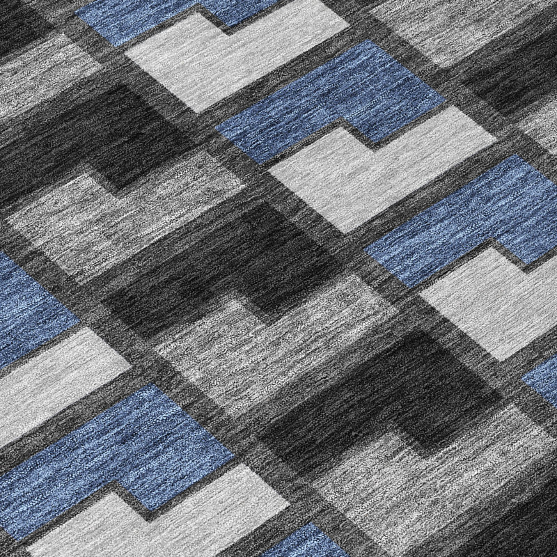 Machine Washable Indoor/Outdoor Lockway ACN2417 Geometric Rug, Rectangle 9' x 12'