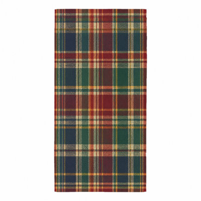 Serviette de plage classique à motif écossais 1 pièce, motif tartan douillet, microfibre polyvalente pour la piscine, les voyages et les activités de plein air, unisexe.