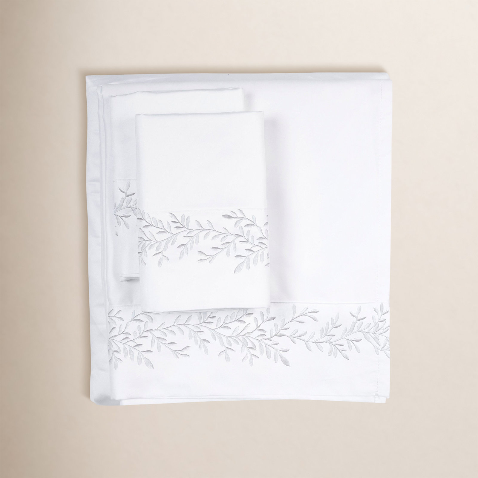 Canberra Pima Cotton Sheet Set, White, Twin Sheet Set with 2 Pillowcases