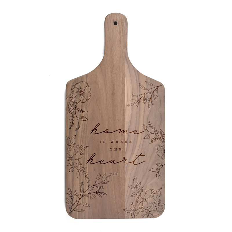 Home Is Where The Heart Is Floral Cutting Board