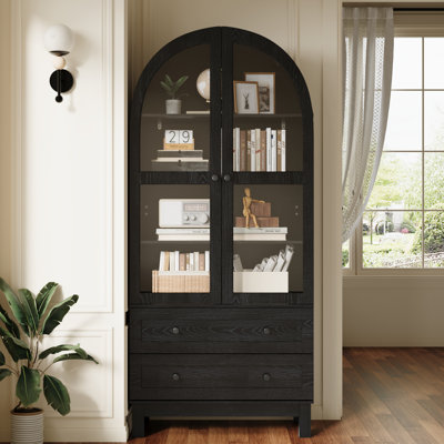 71" Tall Arched Kitchen Pantry, Kitchens Pantry Storage Cabinet With 2 Large Drawers And Adjustable Shelves, Modern Farmhouse Versatile Cupboard For K