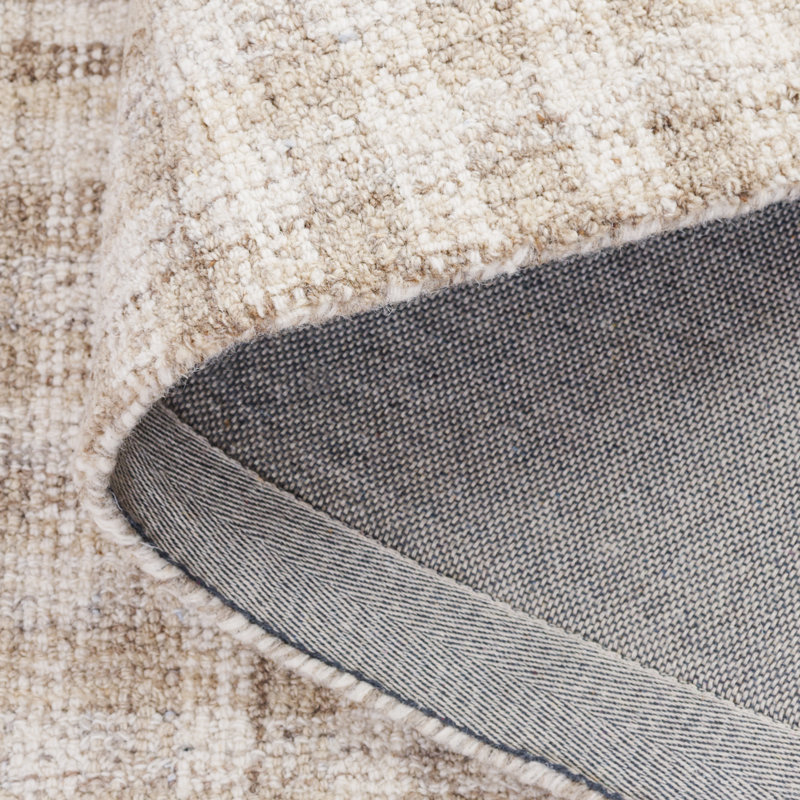 Tapis en laine / coton touffeté à la main ébène beige / ivoire, Rectangle 5 pi x 8 pi