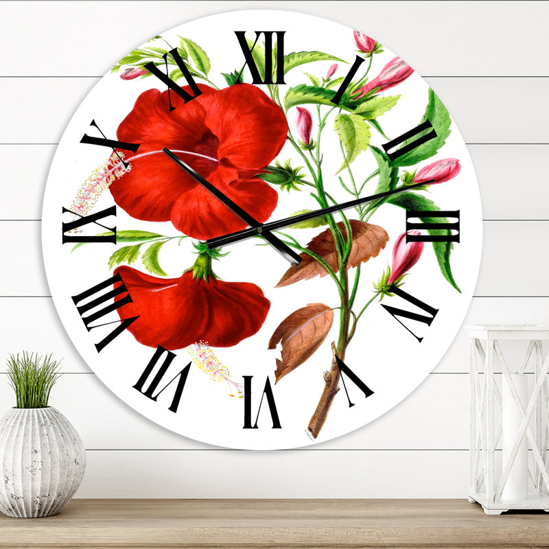 Vintage American Flora I - horloge murale traditionnelle, Petit