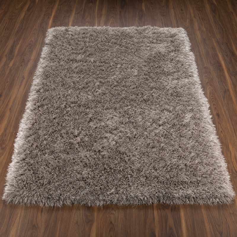 Tapis gris clair fait à la main Petrey, Rectangle 8 pi x 10 pi