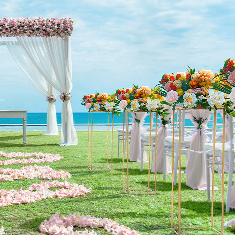 Support pour fleurs de mariage en métal de 31,5 pouces de haut avec des étagères en acrylique VEVOR