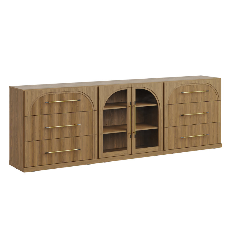 3-Piece Modular Sideboard Cabinet - C+2C - Camel, Camel