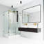 Winslow 48" W x 36" D x 80" H Sliding Frameless Shower Enclosure with 3/8  Clear Glass&Base-50877756-50877757
