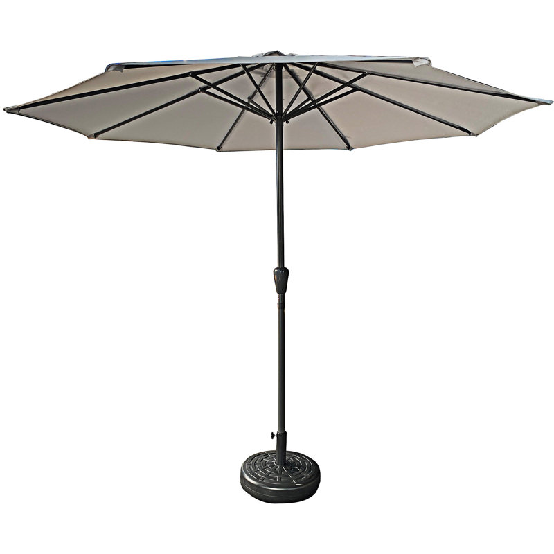 Parasol de patio extérieur avec parasol robuste, Gris