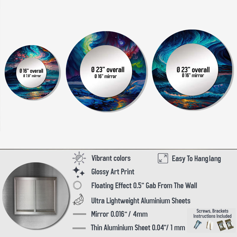 Miroir mural Mystical Aurora Borealis