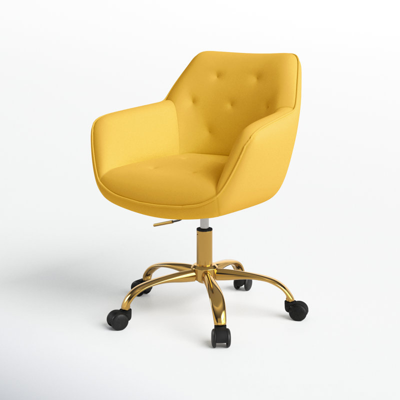 Chaise de travail Clio à hauteur réglable, Moutarde
