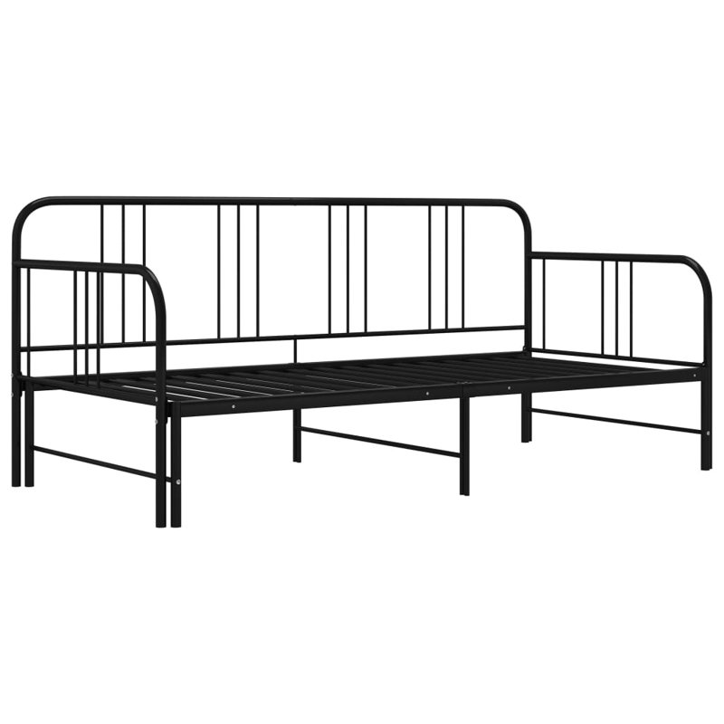 vidaXL Sofa Bed Frame Powder-coated metal 79 x 35.4 in mattress size, Black