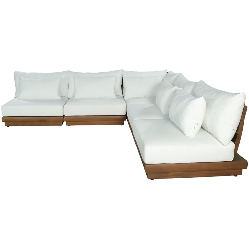 Canapé modulaire d'extérieur rembourré Ivry, Blanc