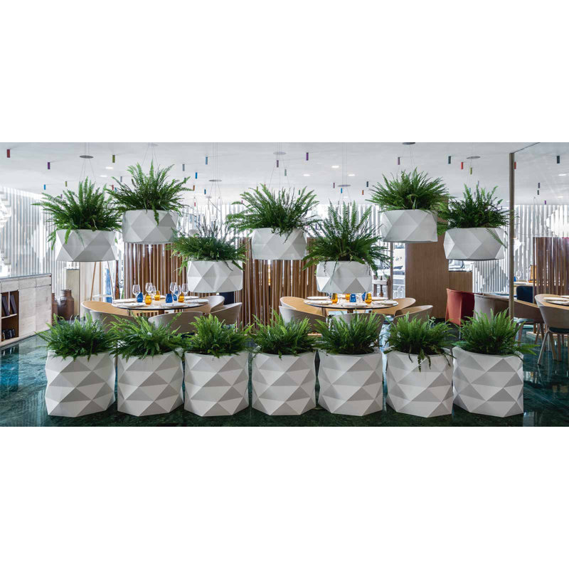 Marquis Resin Pot Planter, 40.5" H x 31.5" W x 31.5" D, White
