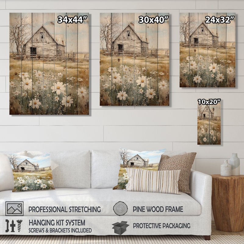 «Farmhouse Quiet Retreat II», reproduction sur bois naturel, H 32 po x l 24 po x P 0,78 po