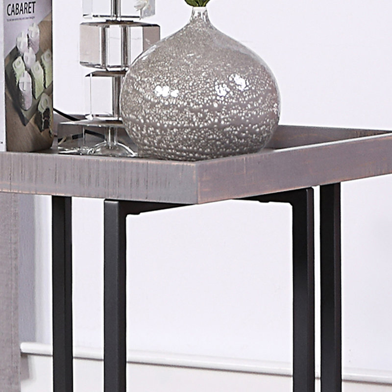 Baden Tray Top End Table, Antique Gray