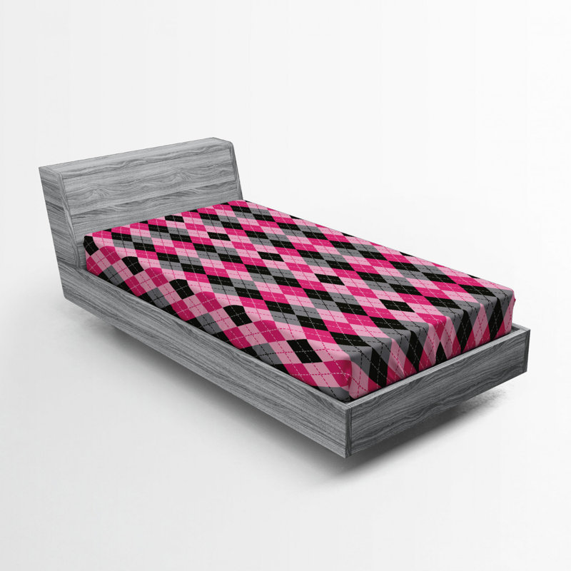 Microfiber Geometric Fitted Sheet, Twin Fitted Sheet
